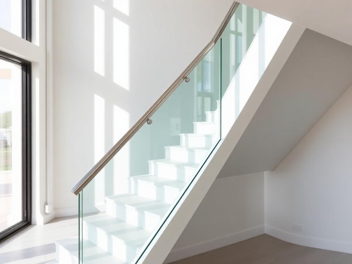 Stair Railing aluminium and glass work