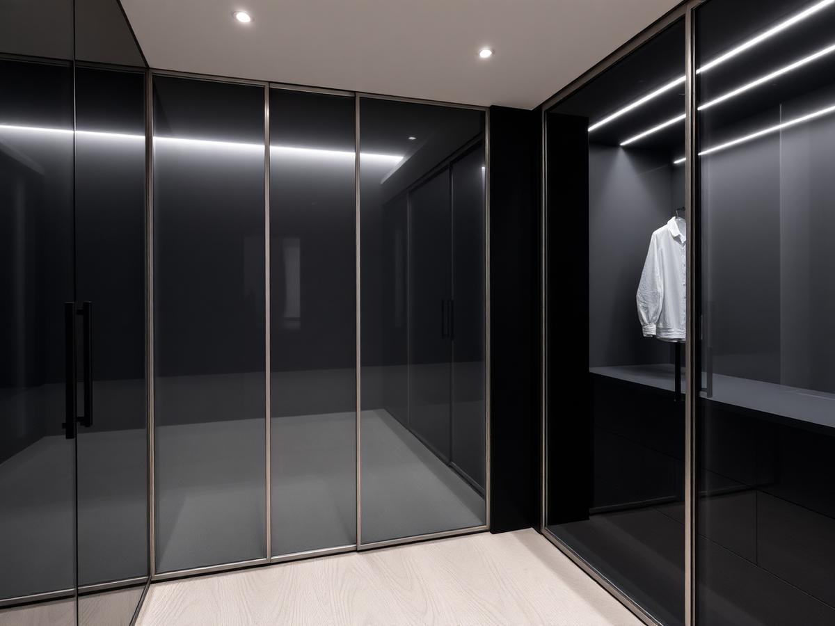 Wardrobe aluminium and glass work